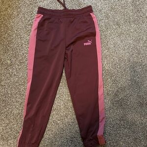 Puma Maroon and Pink Joggers